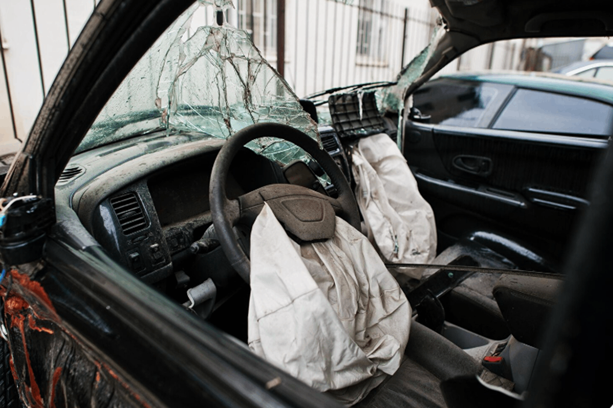 Damage after car collision